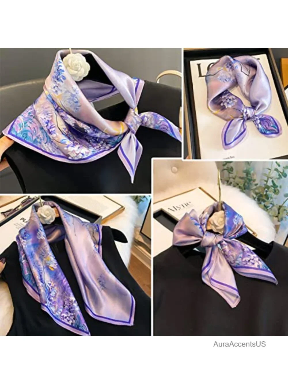100% Mulberry Silk Square Scarf 21